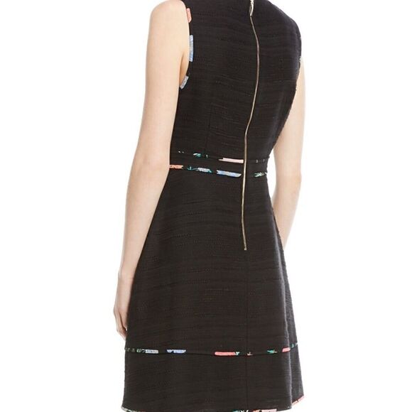 $398 EEUC Kate Spade Blossom Trim Dress in Black Picnic Perfect Tweed Size 2 - Picture 3 of 9
